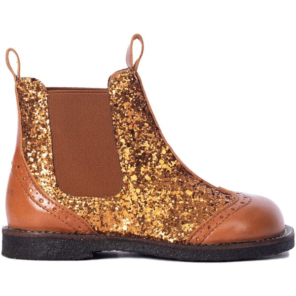 Angulus Bronze Glitter CAndnac CAndnac Chelsea Boot Med Funklende Bronze Glitter. For Sale