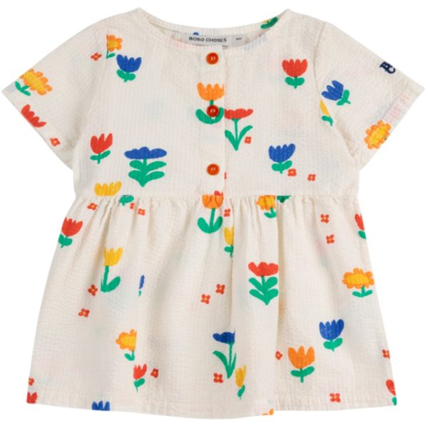 Bobo Choses Offwhite Garden Party All Over Woven Dress Hot on Sale