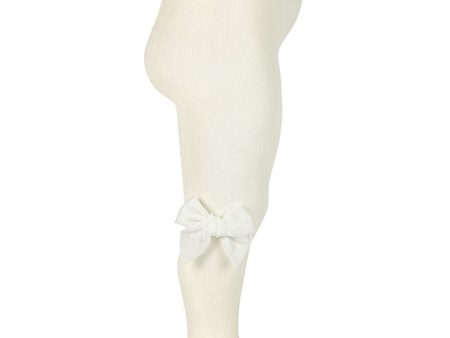 Cóndor Off-White Cotton Tights w. Bow Fashion