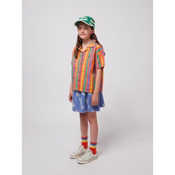 Bobo Choses Blue Wavy Bobo Choses All Over Waffle Skirt For Sale