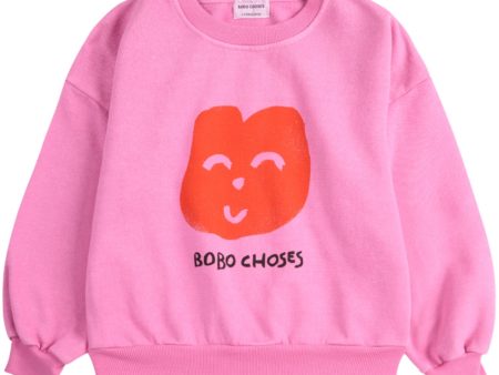 Bobo Choses Fuchsia Joyful Face Sweatshirt For Sale