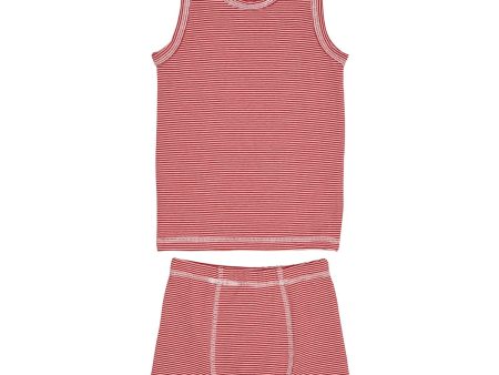 COPENHAGEN COLORS Red Cream Stripe Striped Boy Underwear Set on Sale