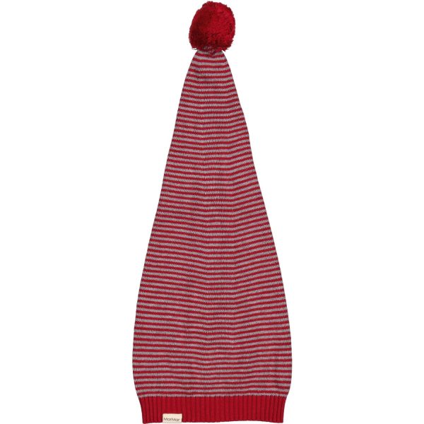 MarMar Cotton Rayon Knit Stripe Hibiscus Red Stripe Alfen Christmas Hat For Discount