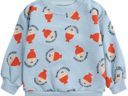 Bobo Choses Light Blue Morning Egg All Over Sweatshirt Online Hot Sale