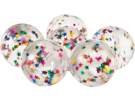 Magni Bouncing ball with transparent glitter, Ø3,2 cm., 6 pcs. Fashion