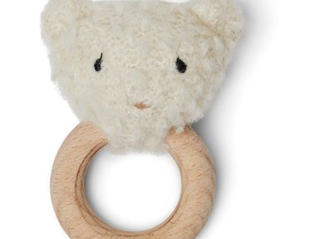 Smallstuff off white Rattle, bear, bouclé merino wool For Discount