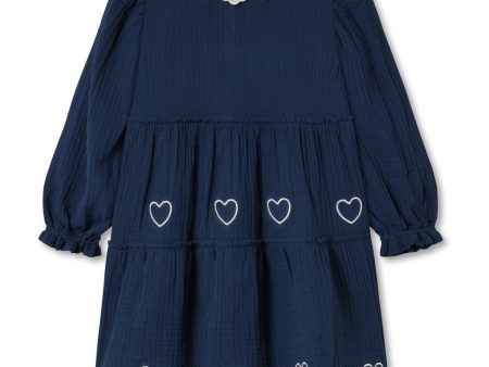 Fliink Insignia Blue   Sandshell Elmo Heart Ls Dress For Cheap