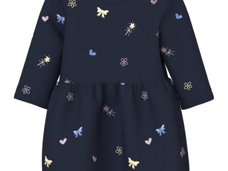 Name It Navy Blazer Bow And Hearts Vandora Dress Hot on Sale