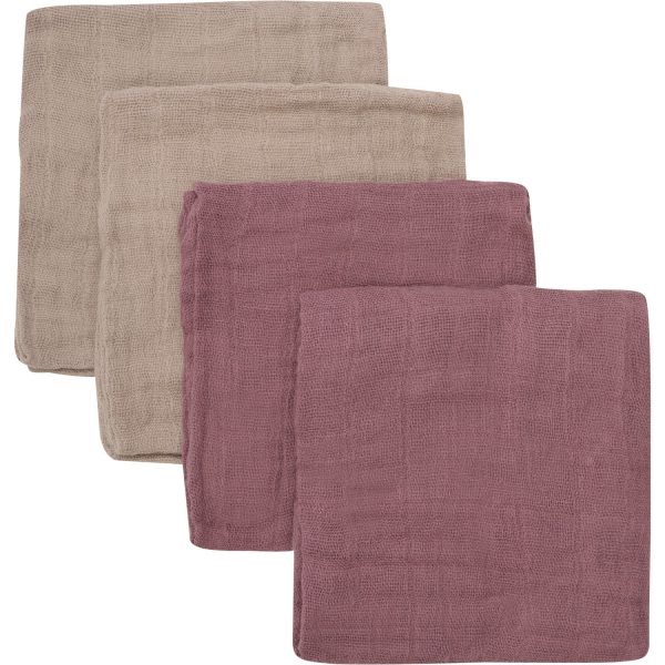 Pippi Withered Rose Organic Cloth Muslin 4-pack Online Hot Sale