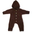 Smallstuff Brown Jumpsuit Bouclé Merino Wool W. Buttons And Hoodie For Cheap