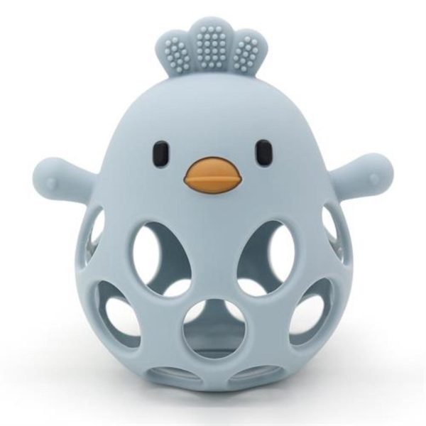 Magni Teether ball with duckling in LFGB silicone, blue For Cheap