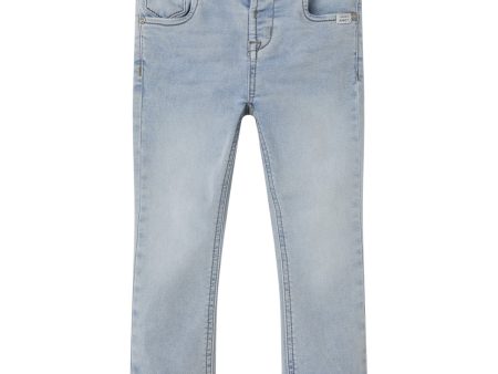 Name It Light Blue Bleached Denim Silas Slim Sweat Jeans Noos For Sale