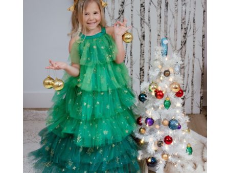 Great Pretenders Christmas Tree Dress with Headpiece, SIZE US 3-4 Fashion