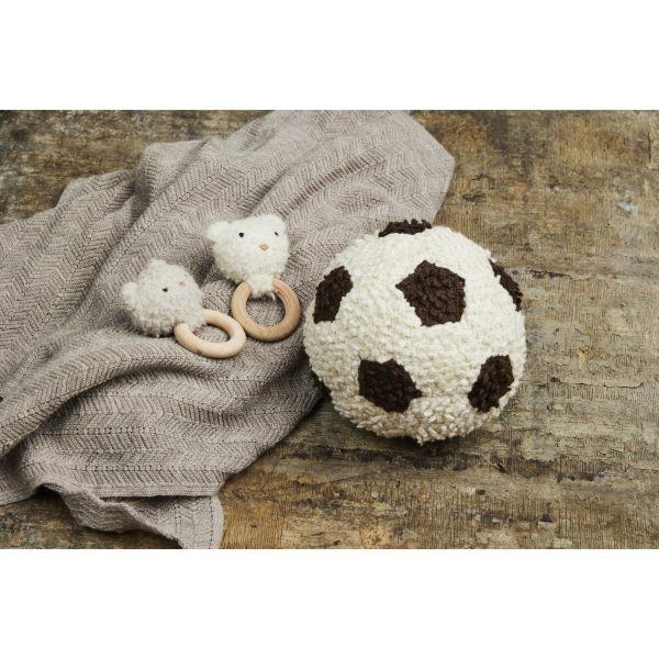 Smallstuff off white Rattle, bear, bouclé merino wool For Discount