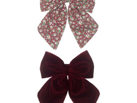 Mimi & Lula 2 Hair Clips - Agnes Burgundy Into the Woods Online