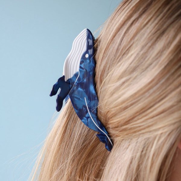 Bow s by Stær Blue Whale Hair Clip - Blue Online Hot Sale