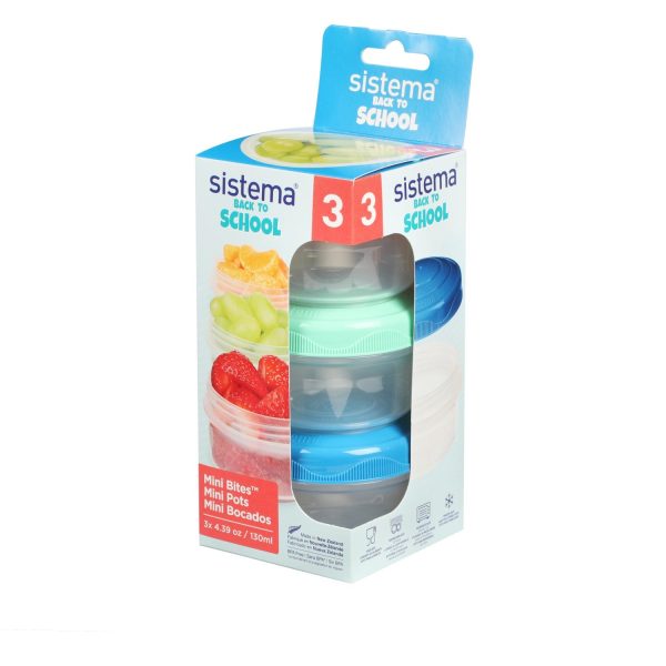 Sistema To Go Mini Bites Food Storage 130 ml Mixed Pack 3-pack Online