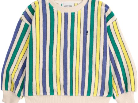 Bobo Choses Offwhite Multicolor Stripes Terry Cloth Sweatshirt Cheap