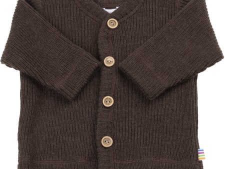 Joha Wool Dark Brown Cardigan For Cheap