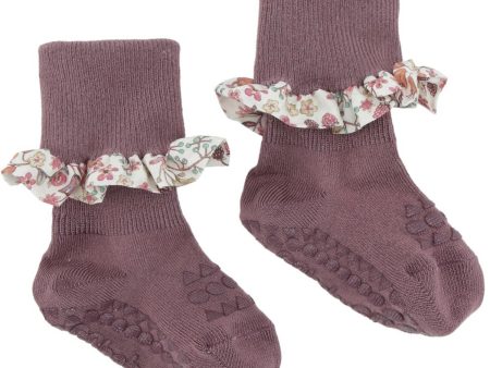 Gobabygo Misty Plum   Donna Leigh Non-slip Socks Bamboo   Liberty Online Sale