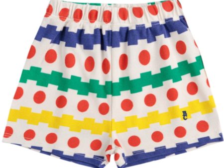 Bobo Choses Offwhite Geometric All Over Waffle Shorts For Sale