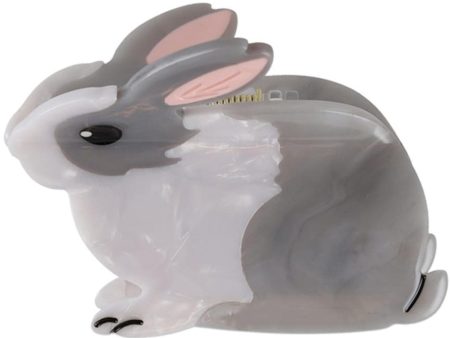 Bow s by Stær Rabbit Hair Clip - Grey White For Discount