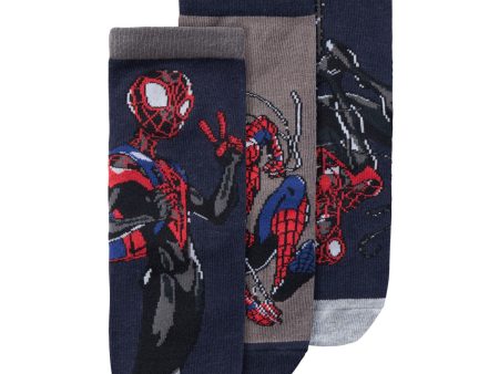 Name It Dark Sapphire Nobrian Spiderman 3-pack Socks on Sale