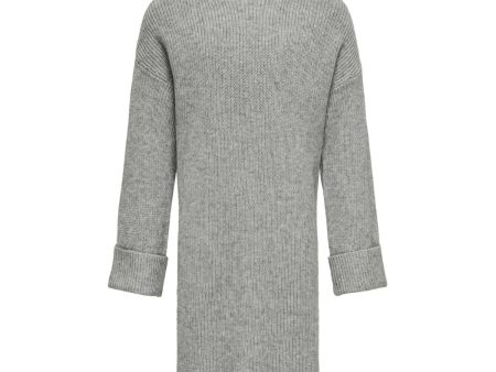 kids ONLY Medium Grey Melange Anne Rollneck Dress Knit For Cheap