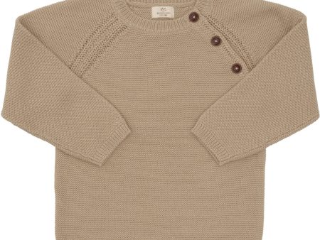 COPENHAGEN COLORS Lt Taupe Knitted Plain Pullover For Discount