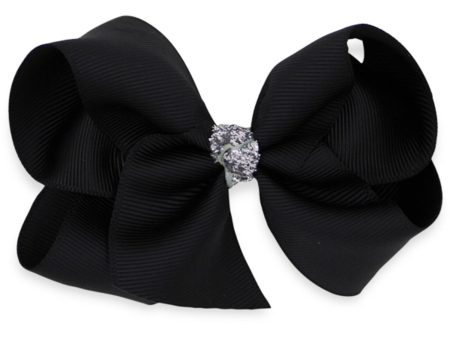 Bow s by Stær Classic Bow - Black Silver Glitter - 10 cm Fashion