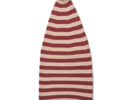 Wheat Red Stripe Knitted Christmas Hat Online