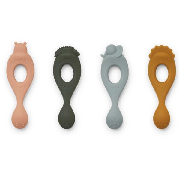 Liewood Liva Silicone Spoon Safari Rose Multi Mix 4-Pack Online now