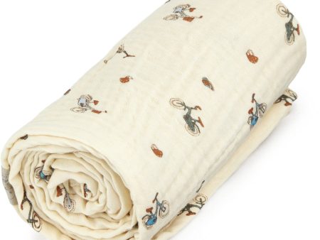 Cam Cam Copenhagen Bicycles Muslin Baby Blanket Online