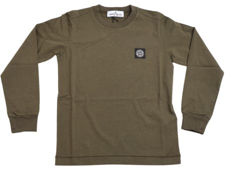 Stone Island Military Green Ls T-Shirt For Cheap