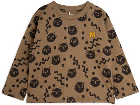 Mini Rodini Brown Squiggly Cats AOP Blouse Online