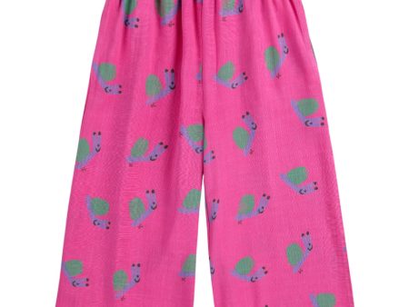 Bobo Choses Fuchsia Funny Snail All Over Woven Culotte Pants Fashion