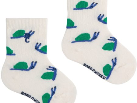 Bobo Choses Offwhite Funny Snail All Over Short Socks Hot on Sale