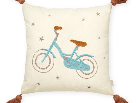 Cam Cam Copenhagen Bicycle Embroidered Cushion on Sale