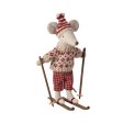 Maileg Winter mouse with ski set, Mum - Red Supply