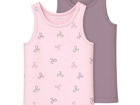 Name It Barely Pink Tank Top 2-pack Barely Pink Bow Noos Sale