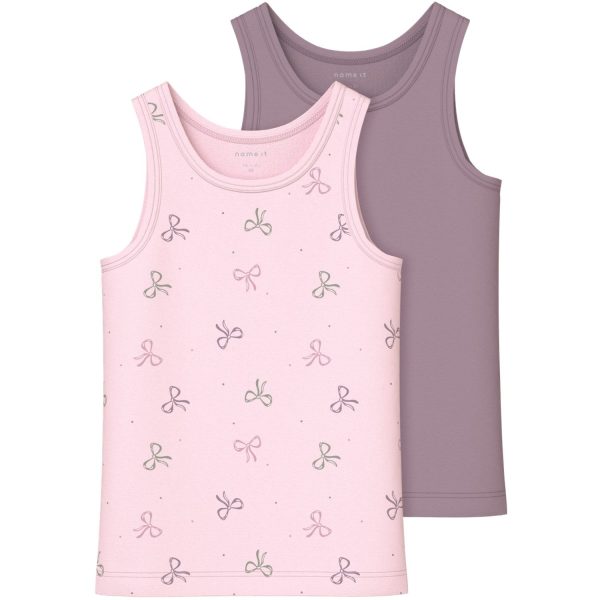 Name It Barely Pink Tank Top 2-pack Barely Pink Bow Noos Sale