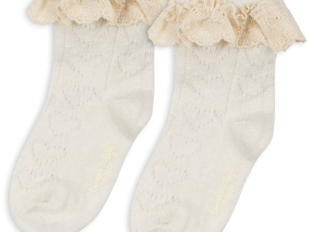 Konges Sløjd Beige Wool Pointelle Socks Discount