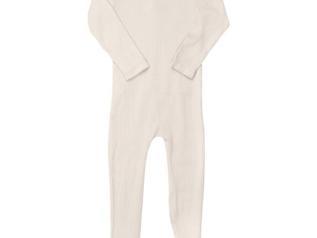 COPENHAGEN COLORS Cream Rib Jersey Full Body W. Back Opening Cheap