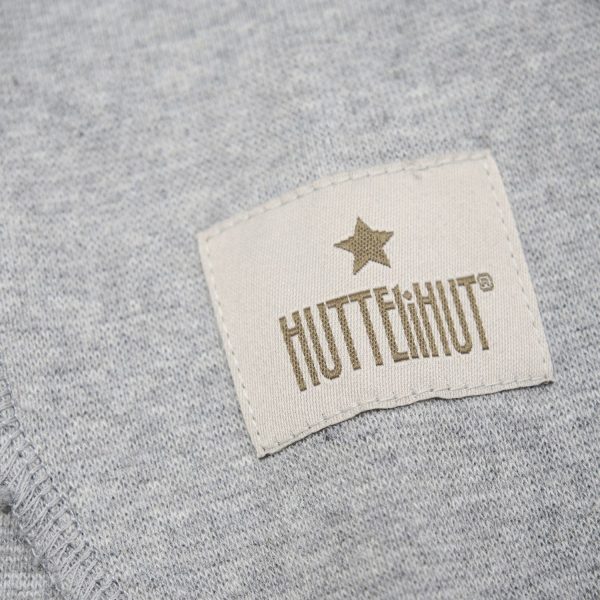 Huttelihut Light Grey Melange Balaclava Ears Cotton Rib Fashion