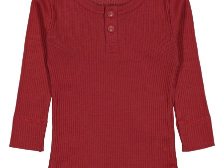 MarMar Modal Hibiscus Red Tee LS Fashion