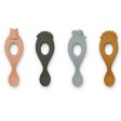 Liewood Liva Silicone Spoon Safari Rose Multi Mix 4-Pack Online now