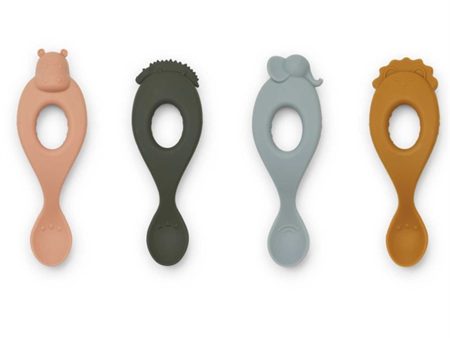 Liewood Liva Silicone Spoon Safari Rose Multi Mix 4-Pack Online now