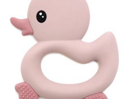 Magni Teether with duck and with tactile pattern, pink For Discount