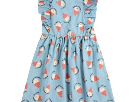 Bobo Choses Light Blue Morning Egg All Over Ruffle Dress For Sale