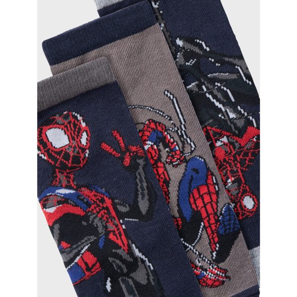 Name It Dark Sapphire Nobrian Spiderman 3-pack Socks on Sale